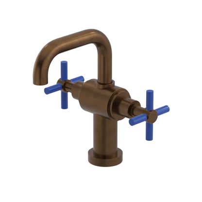 Rubinet Single Hole Dual Handle Lav. Set. (less drain) Tuscan Brass