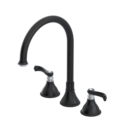 Rubinet Widespread Kitchen Set Matt Black