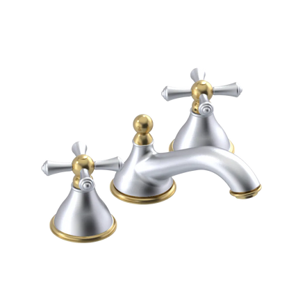 Rubinet Widespread Lav. Set. (less drain) Satin Chrome