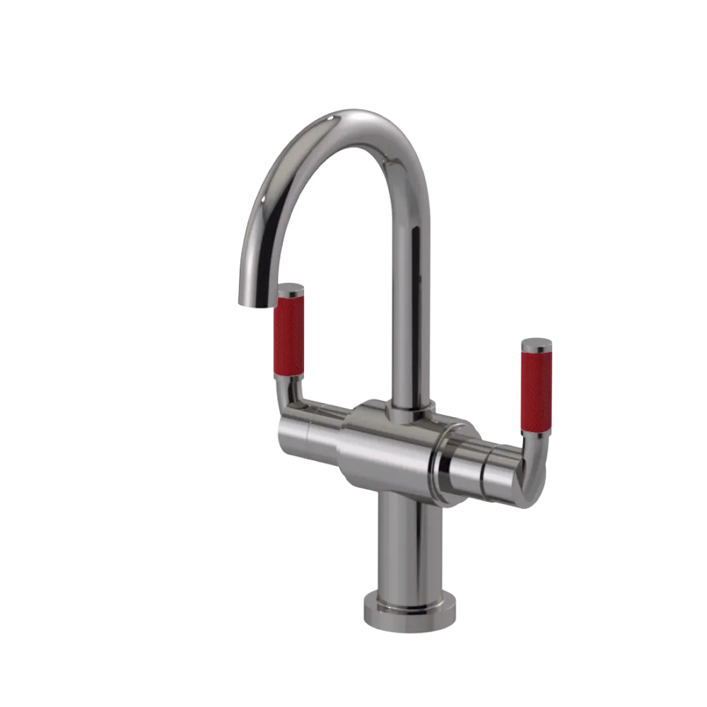 Rubinet Single Hole Dual Handle Lav. Set. (less drain) Polished Nickel