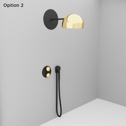 Baril Shower head with wall-mounted shower arm
