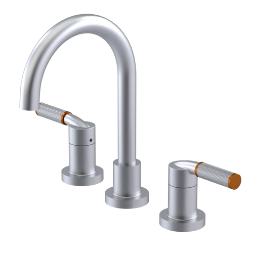 Rubinet Widespread Lav. Set. (less drain) Satin Chrome