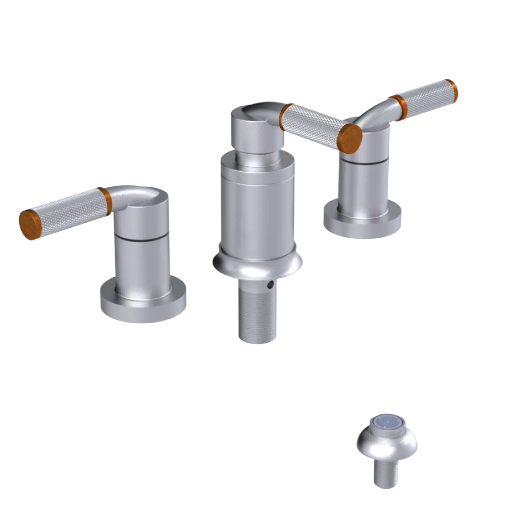 Rubinet Bidet Fitting with Spray, Diverter, and Vacum Breaker (Less Drain) Satin Chrome