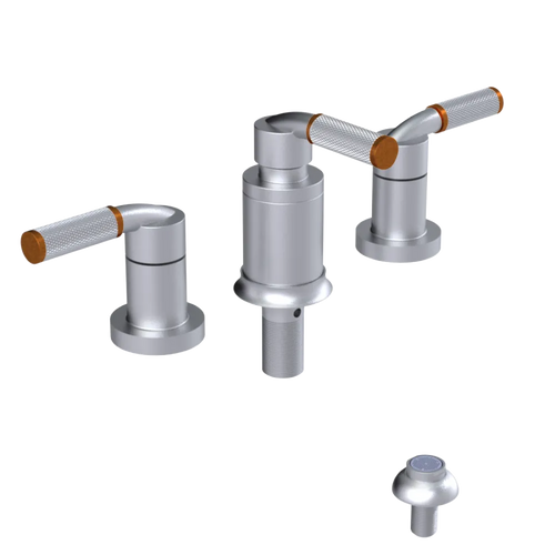 Rubinet Bidet Fitting with Spray, Diverter, and Vacum Breaker (Less Drain) Satin Chrome