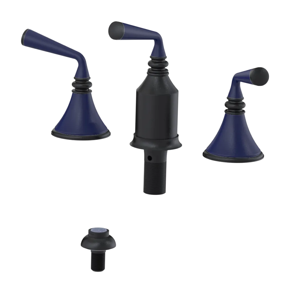 Rubinet Bidet Fitting with Spray, Diverter, and Vacum Breaker (Less Drain) Matt Black