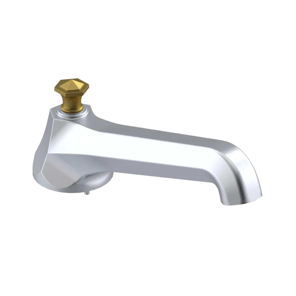Rubinet Tub Filler Spout Deck Mount Satin Chrome