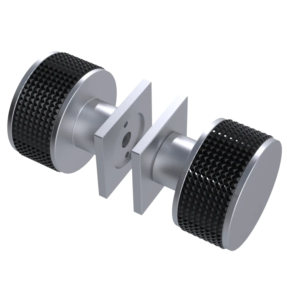 Rubinet Shower Door Knob (set) Satin Chrome