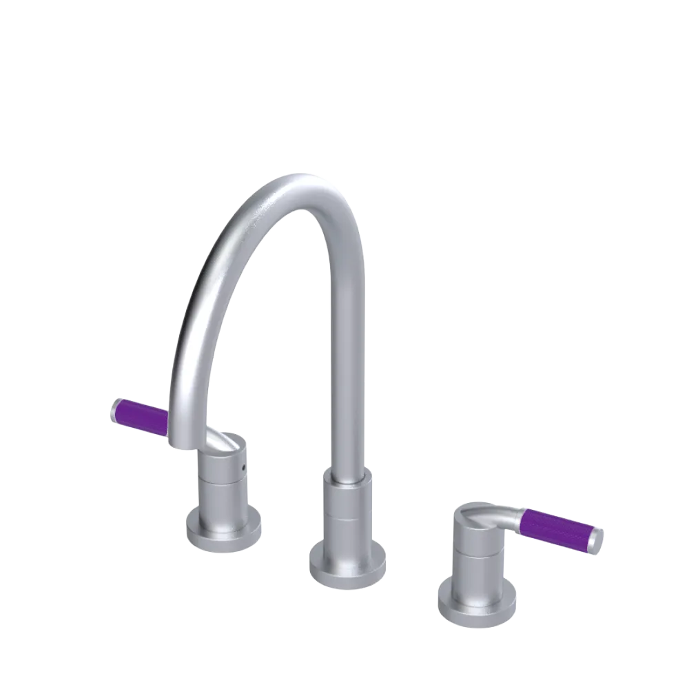 Rubinet Widespread Kitchen Set Satin Chrome