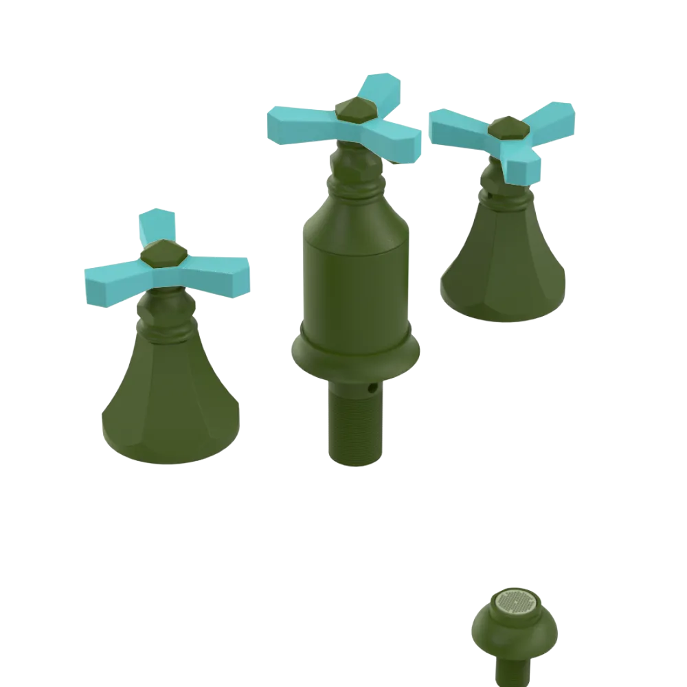 Rubinet Bidet Fitting with Spray, Diverter, and Vacum Breaker (Less Drain) Green Envy