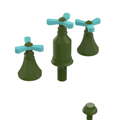 Rubinet Bidet Fitting with Spray, Diverter, and Vacum Breaker (Less Drain) Green Envy