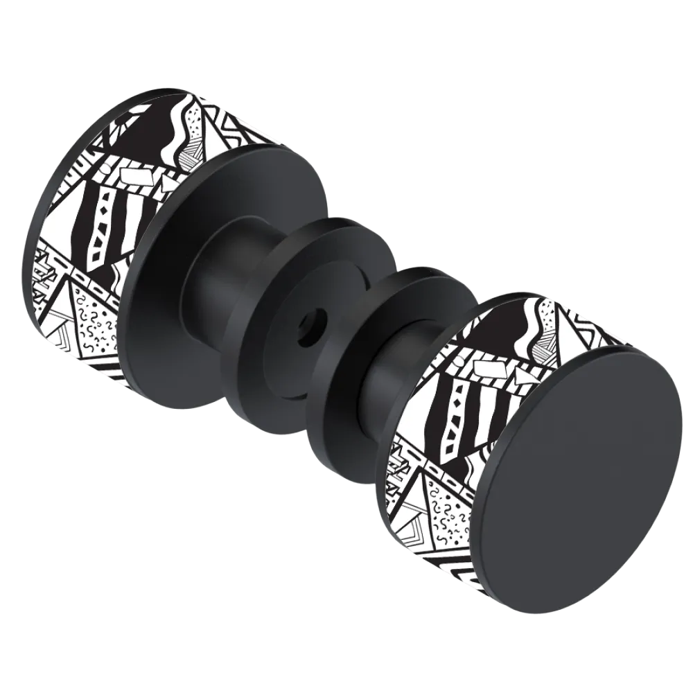 Rubinet Shower Door Knob (set) Matt Black