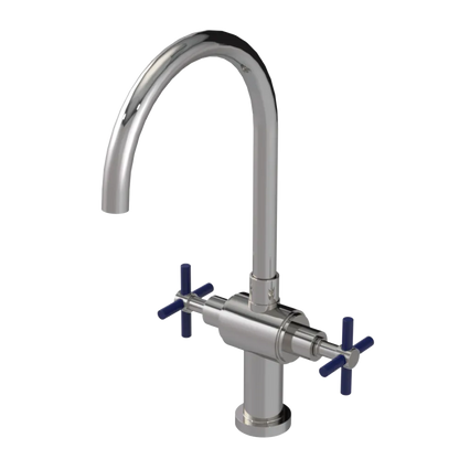Rubinet Two Handle Single Hole Kitchen Set with LaSalle Spout Polished Nickel
