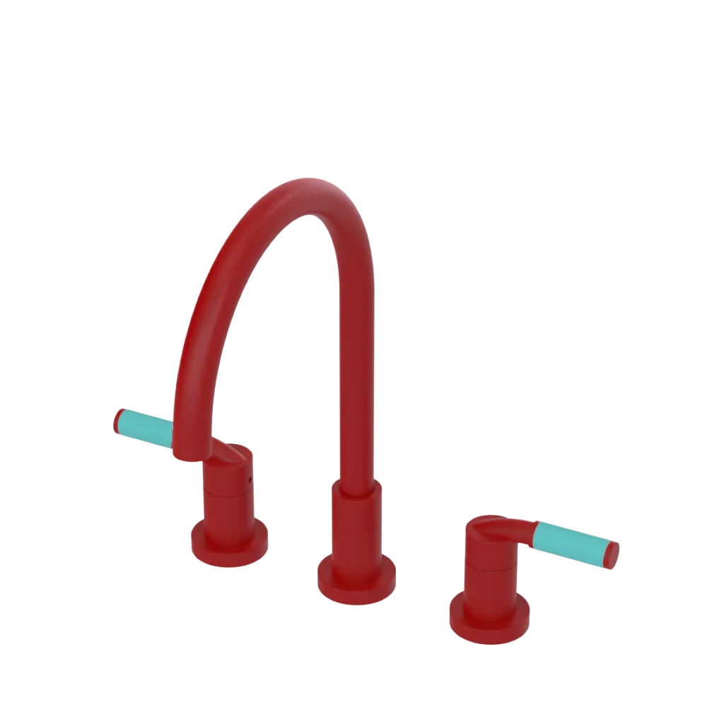 Rubinet Widespread Kitchen Set Maroon
