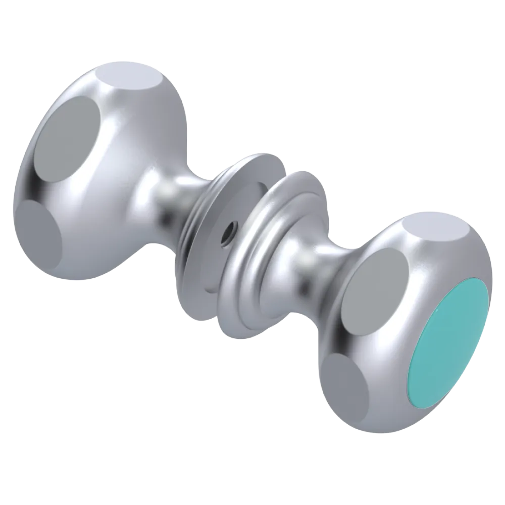 Rubinet Shower Door Knob (set) Satin Chrome