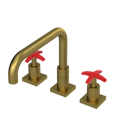 Rubinet Widespread Kitchen Set with Genesis Spout Antique Brass Matt