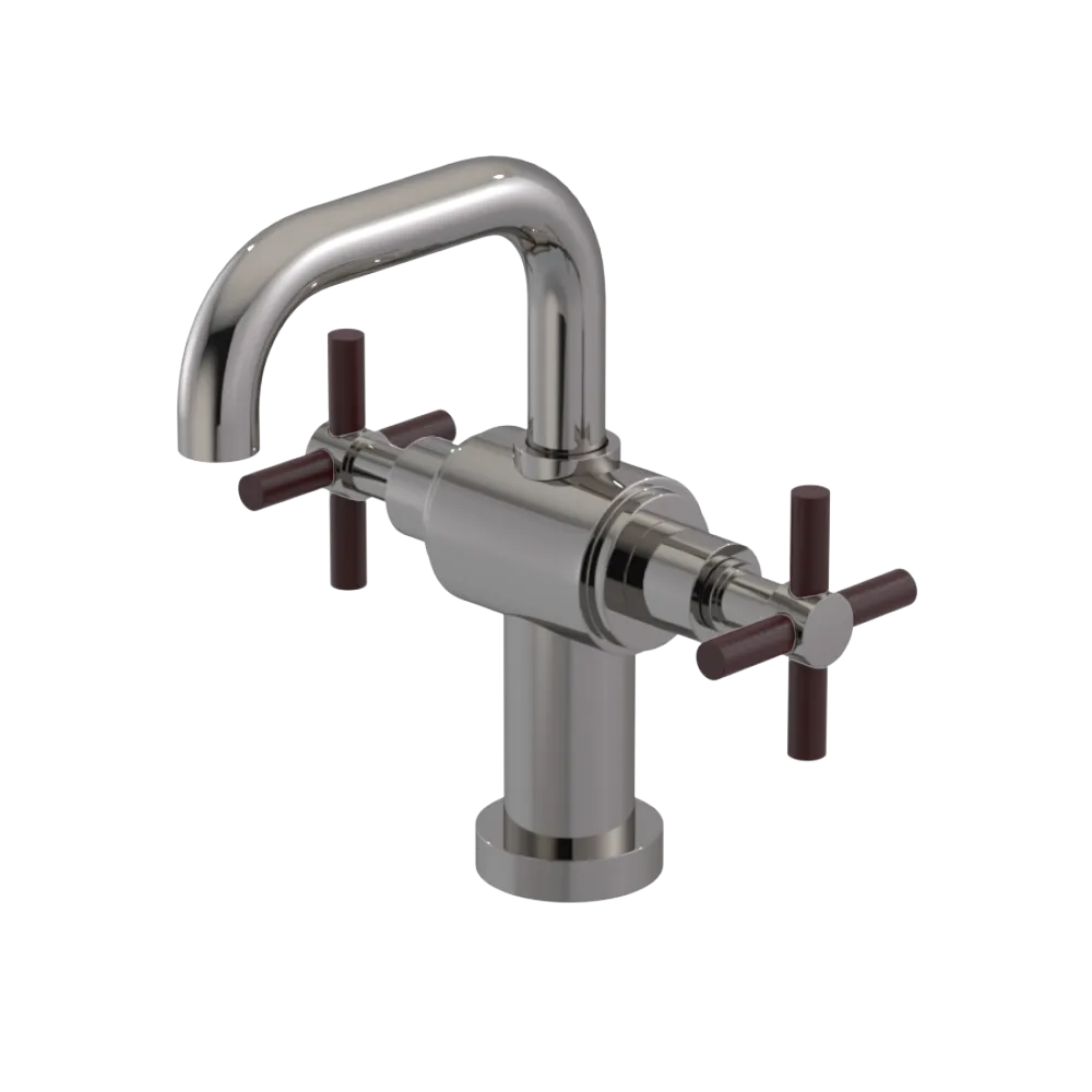 Rubinet Single Hole Dual Handle Lav. Set. (less drain) Polished Nickel