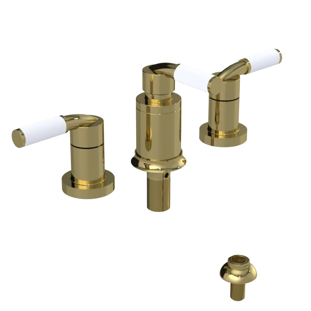 Rubinet Bidet Fitting with Spray, Diverter, and Vacuum Breaker (less drain) Natural Brass