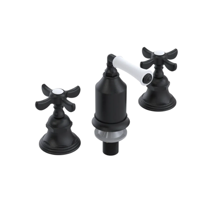 Rubinet Bidet Fitting with Spray, Diverter, and Vacum Breaker (Less Drain) Matt Black