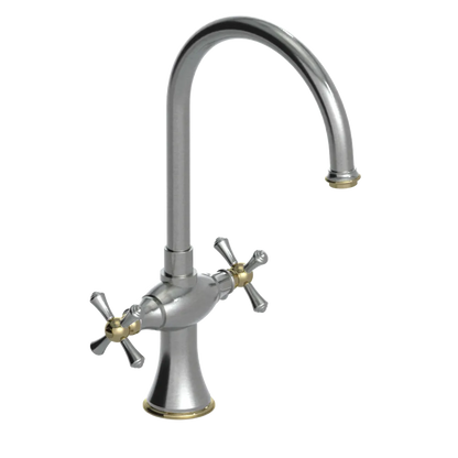 Rubinet Two Handle Single Hole Kitchen Set Satin Nickel