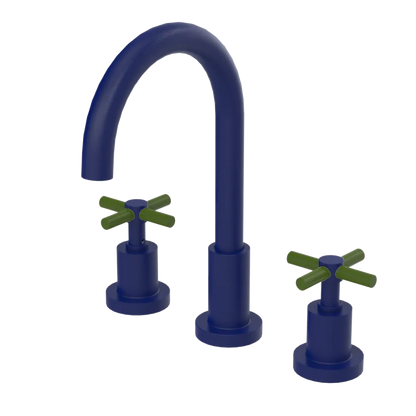 Rubinet Widespread Kitchen Set with LaSalle Spout Midnight Blue