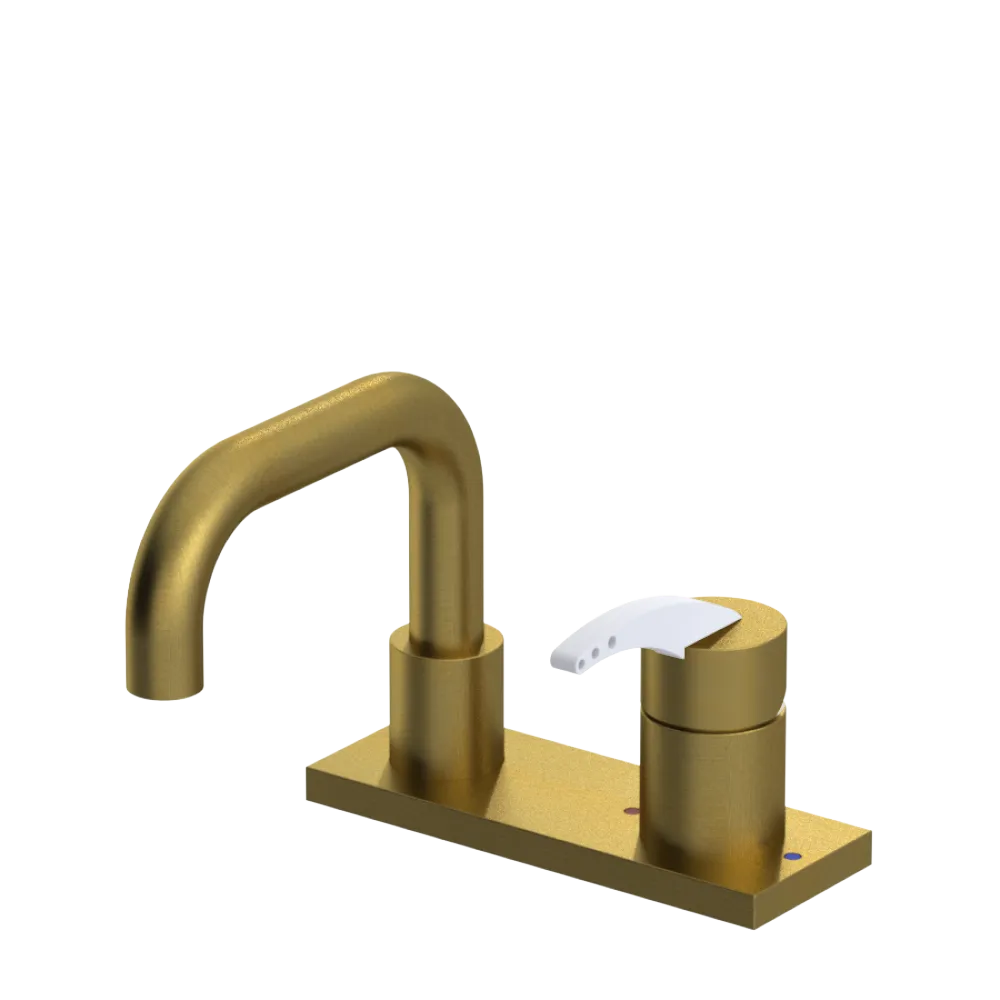Rubinet 4" Centre Single Control Lav. Set. with Genesis spout (less drain) Antique Brass Matt