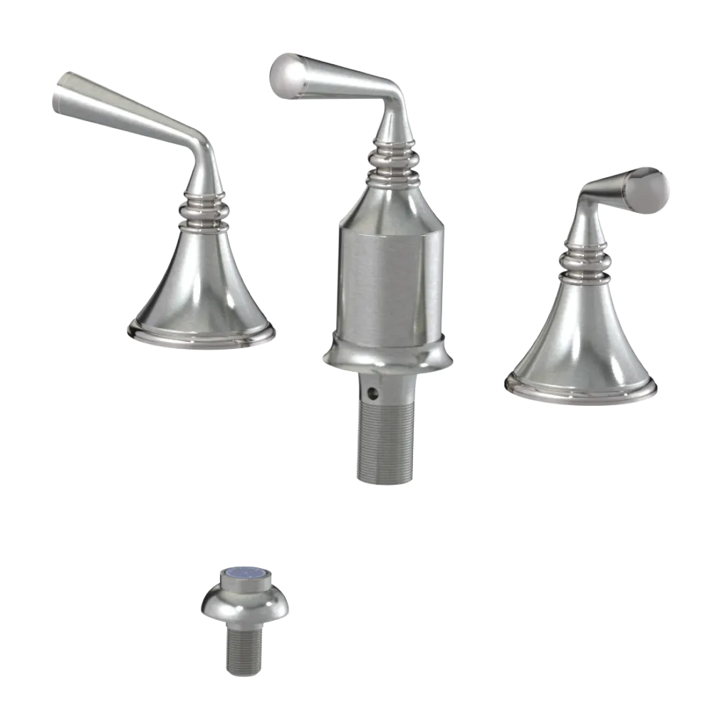 Rubinet Bidet Fitting with Spray, Diverter, and Vacum Breaker (Less Drain) Satin Nickel