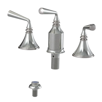 Rubinet Bidet Fitting with Spray, Diverter, and Vacum Breaker (Less Drain) Satin Nickel