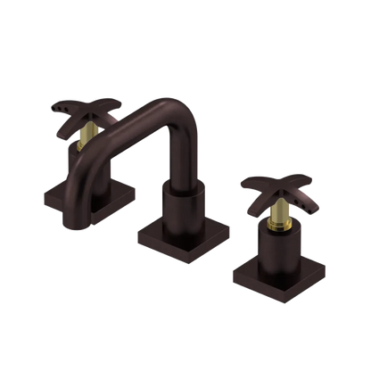 Rubinet Widespread Lav. Set. with Genesis spout (less drain) Oil Rubbed Bronze