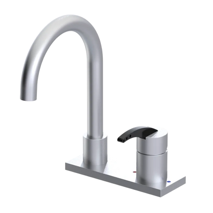 Rubinet 4" Centre Single Control Lav. Set. (less drain) Satin Chrome