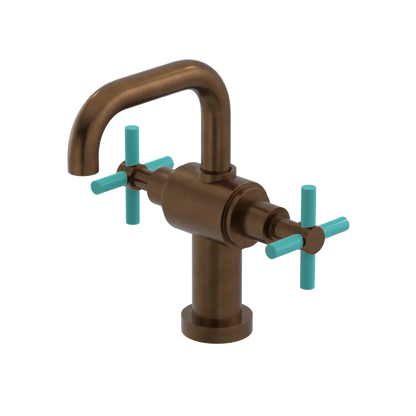 Rubinet Single Hole Dual Handle Lav. Set. (less drain) Tuscan Brass
