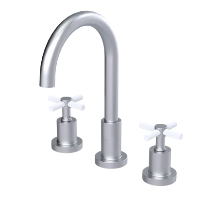 Rubinet Widespread Kitchen Set with LaSalle Spout Satin Chrome