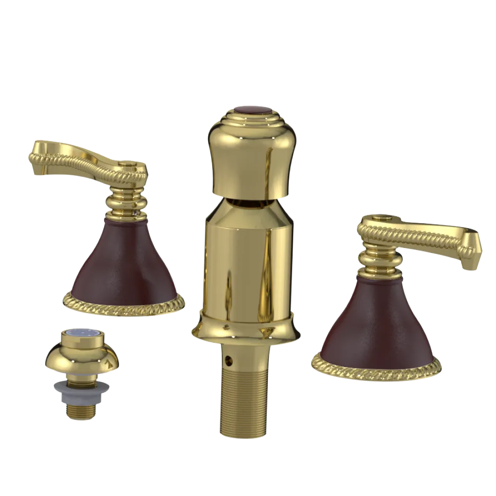 Rubinet Bidet Fitting with Spray, Diverter, and Vacum Breaker (Less Drain) Natural Brass