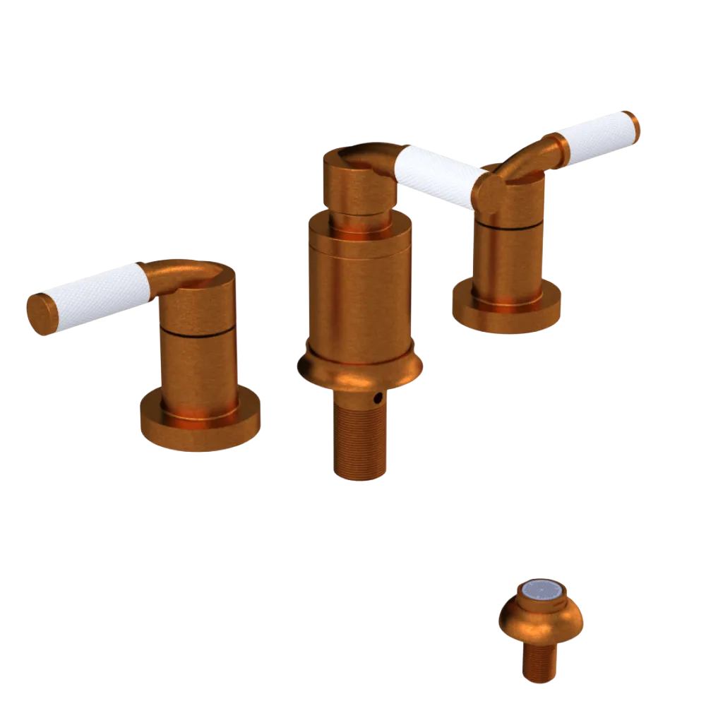 Rubinet Bidet Fitting with Spray, Diverter, and Vacum Breaker (Less Drain) Antique Copper Matt