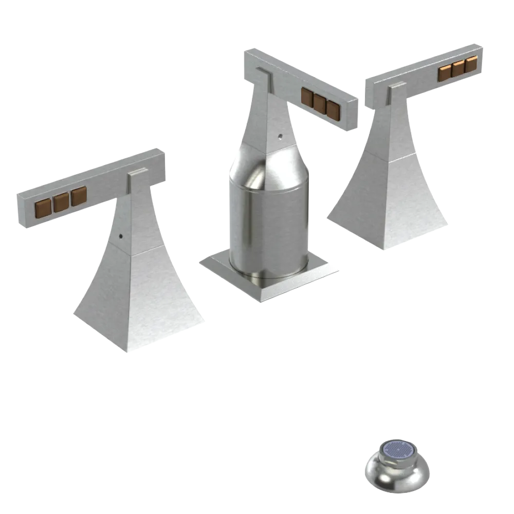 Rubinet Bidet Fitting with Spray, Diverter, and Vacum Breaker (Less Drain) Satin Nickel