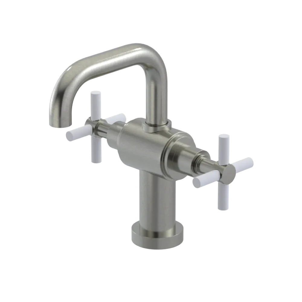 Rubinet Single Hole Dual Handle Lav. Set. (less drain) Satin Nickel