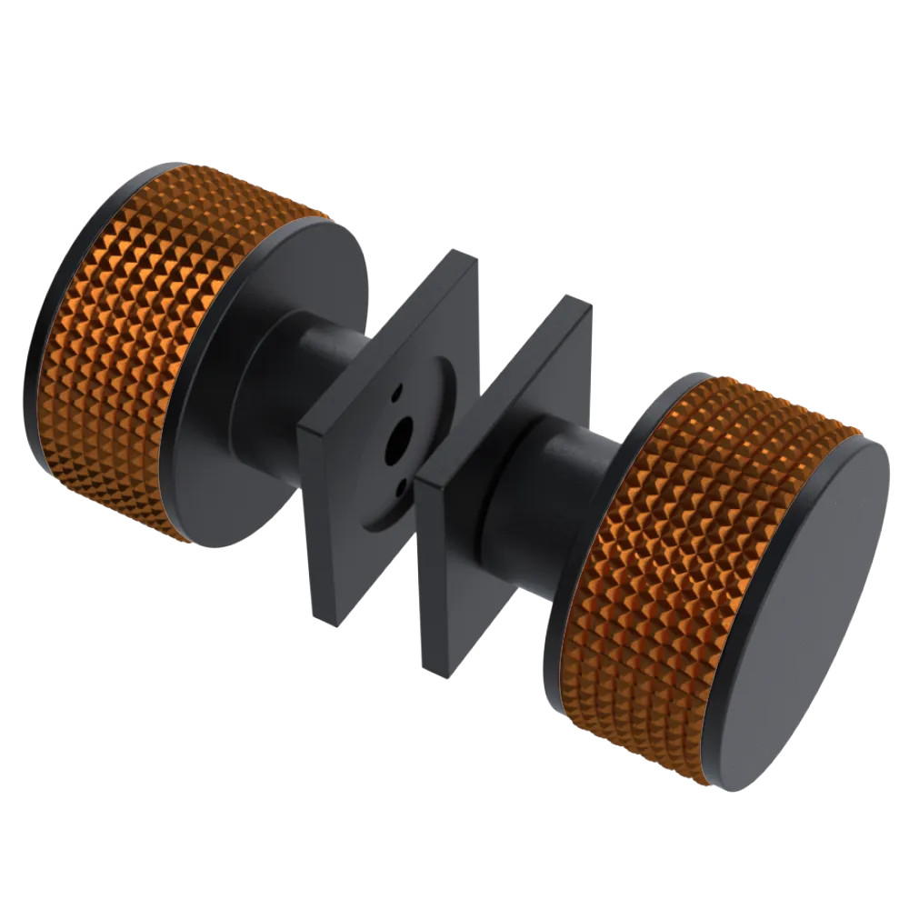 Rubinet Shower Door Knob (set) Matt Black