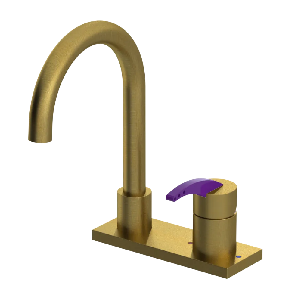 Rubinet 4" Centre Single Control Lav. Set. (less drain) Antique Brass Matt
