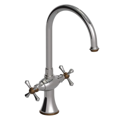 Rubinet Two Handle Single Hole Kitchen Set Polished Nickel