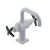 Rubinet Single Hole Dual Handle Lav. Set. with Genesis spout (less drain) White