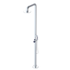 Rubinet Pressure Balance Outdoor Shower with Hand Held Shower & 10" Shower Head - 304 Stainless Steel Satin Chrome
