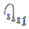 Rubinet Widespread Kitchen Set with Hand Spray Polished Nickel