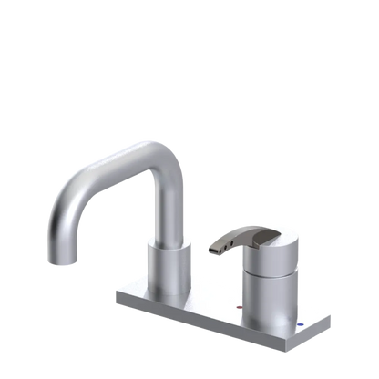Rubinet 4" Centre Single Control Lav. Set. with Genesis spout (less drain) Satin Chrome