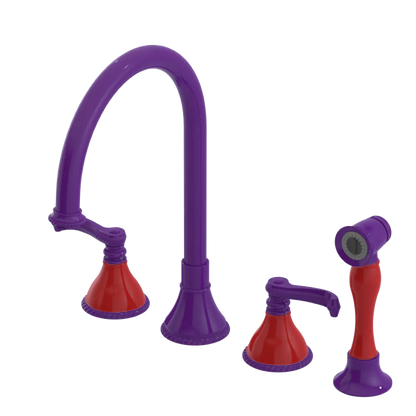 Rubinet Widespread Kitchen Set with Hand Spray Purple Haze