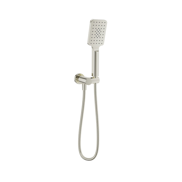 Baril 3-spray anti-limestone hand shower on wall-mounted supply elbow