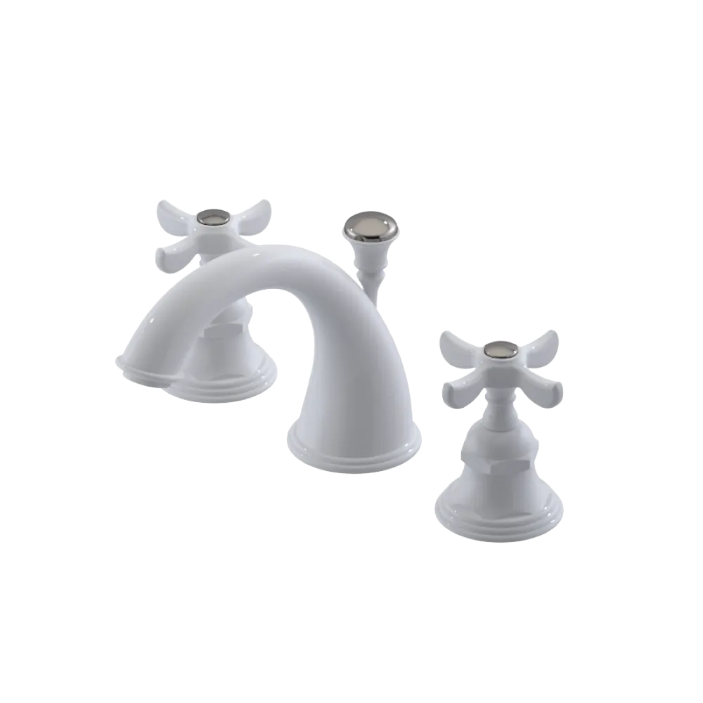 Rubinet Widespread Lav. Set. (less drain) White