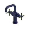 Rubinet Single Hole Dual Handle Lav. Set. (less drain) Midnight Blue