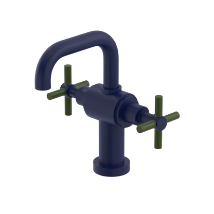 Rubinet Single Hole Dual Handle Lav. Set. (less drain) Midnight Blue