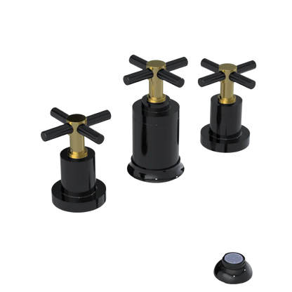 Rubinet Bidet Fitting with Spray, Diverter, and Vacuum Breaker (less drain) Black