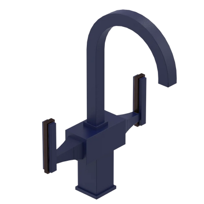 Rubinet Single Hole Dual Handle Lav. Set. (less drain) Midnight Blue