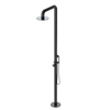 Rubinet Pressure Balance Outdoor Shower with Hand Held Shower & 10" Shower Head - 304 Stainless Steel Black